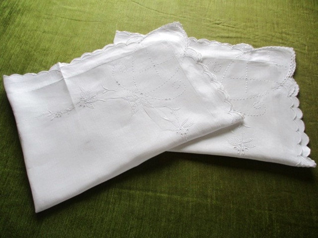 Pair Antique Pillowcases Madeira Hand Embroidery Antique Etsy UK