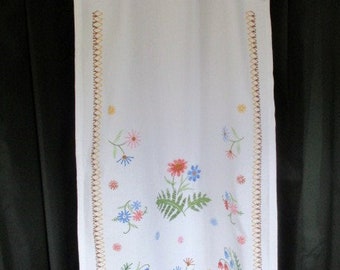 Vintage hand embroidered panel suitable for curtain - 22" x 41"