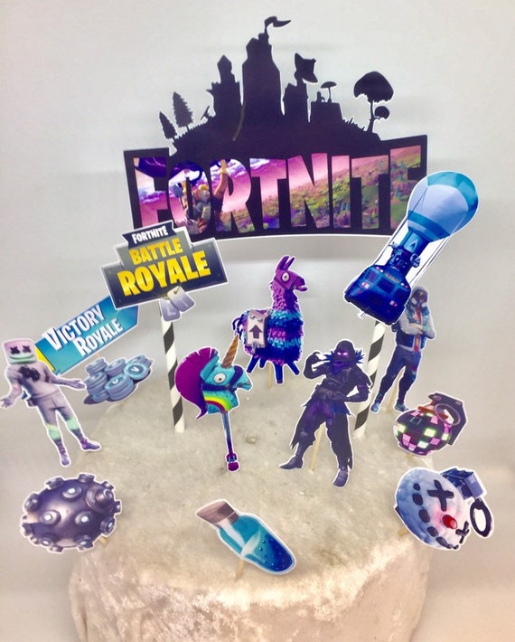 Decorations Cake Toppers Cake Toppers Glitter Fortnite Cupcake Toppers Matching Customized Home Furniture Diy