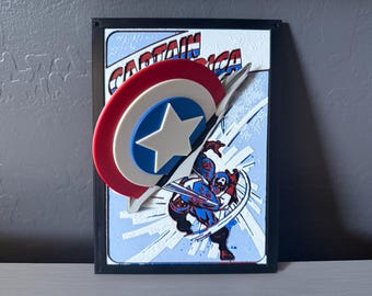 Captain America Comic Cover Pop Out Art