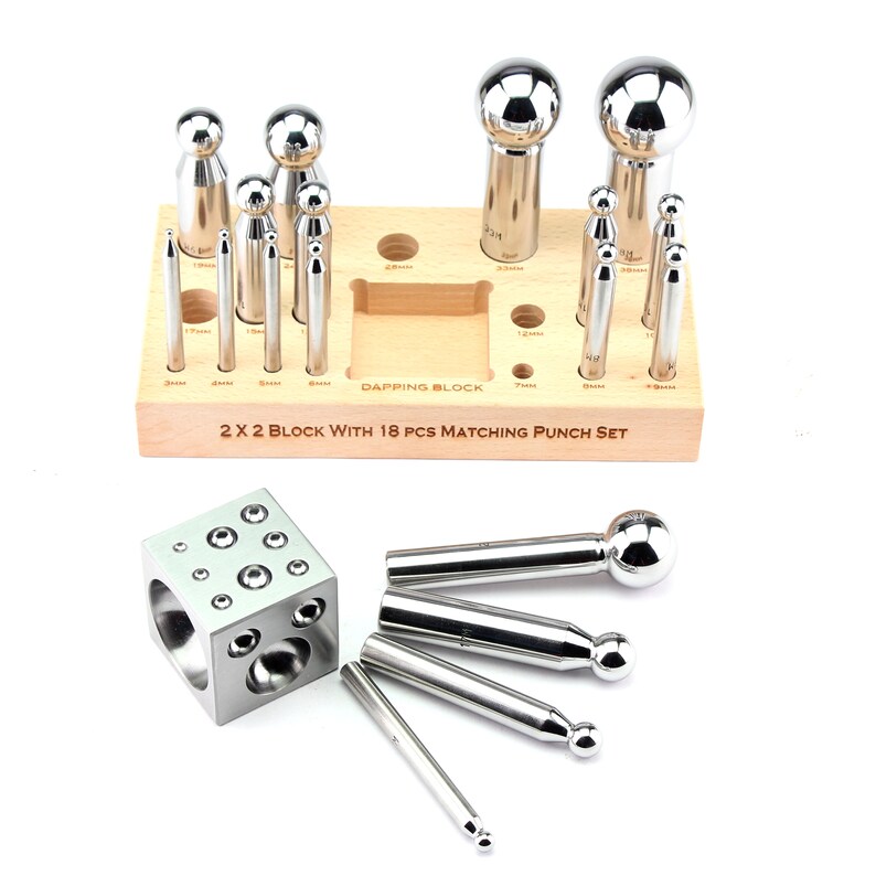 Dapping Block & 18 Dapping Punch Set for Jewelry Making Etsy