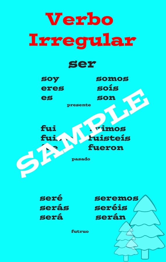 Spanish Verb Ser Chart