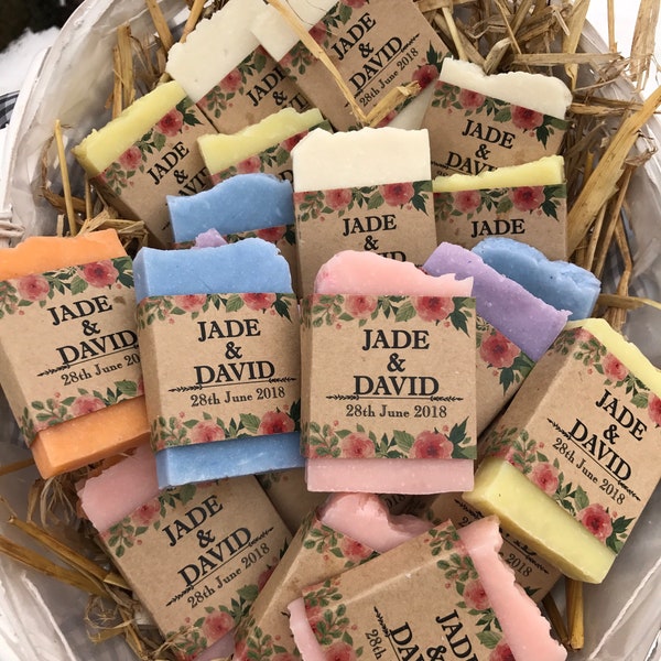 Hochzeit-Dusche-Seifenbevorzugungen Duschbevorzugungen Seife Mini-Seifenbevorzugungen Hochzeits-Seife Von meiner Dusche zu Ihrer Blumenhochzeits-Tags Rustikale Gastgeschenke