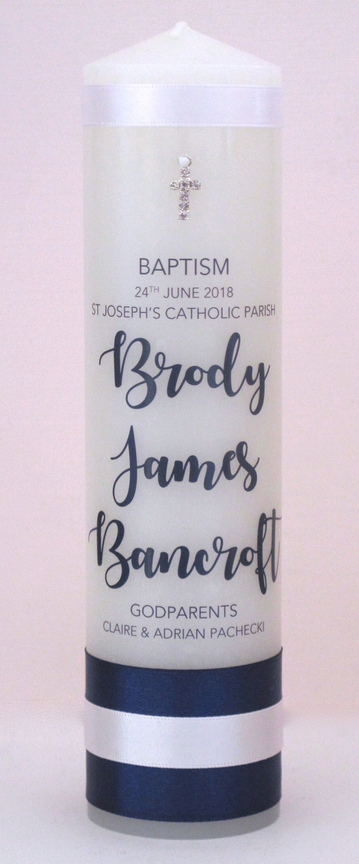Personalised Baptism and Christening Candle