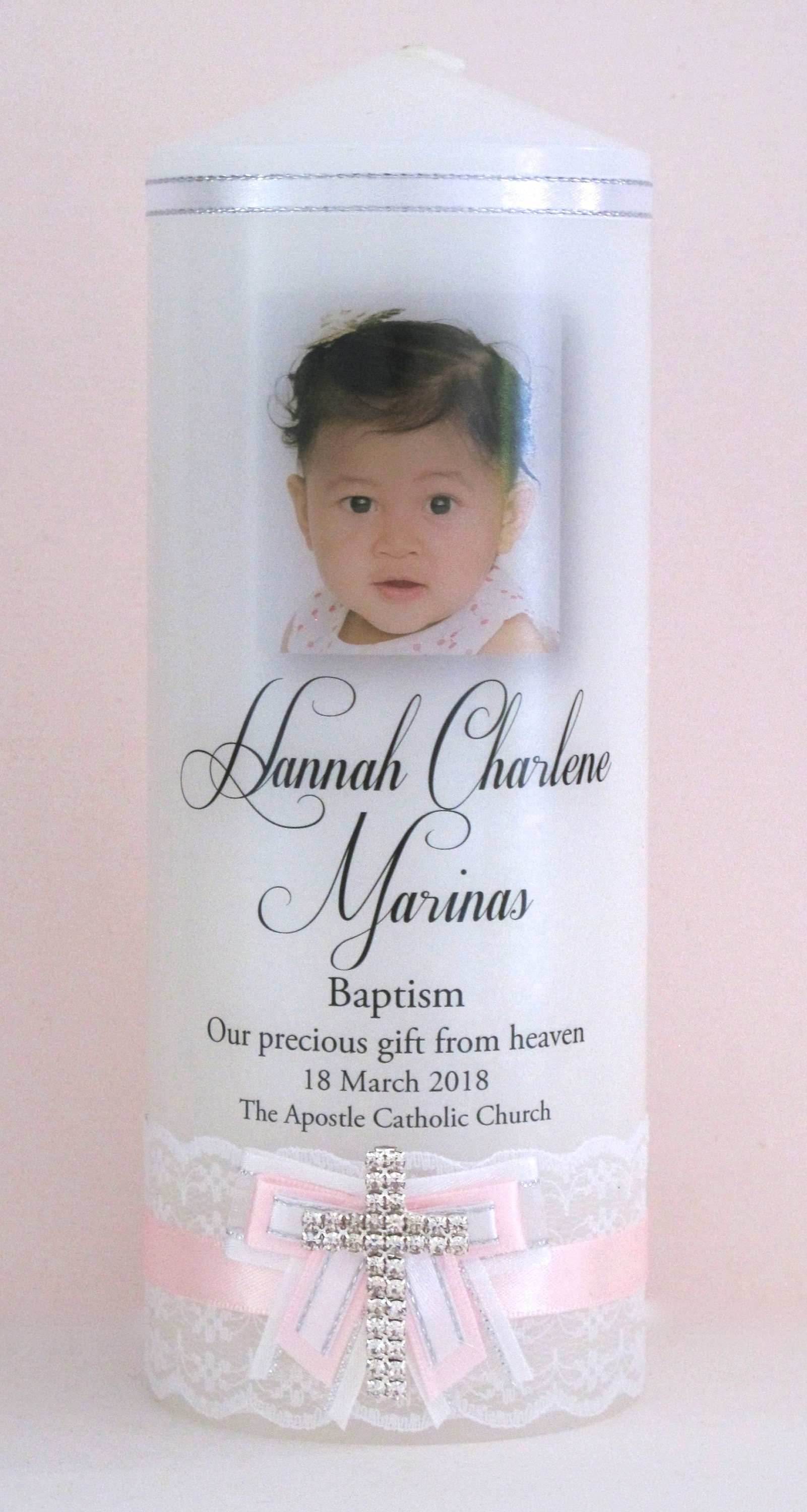 Personalised Baptism and Christening Candle