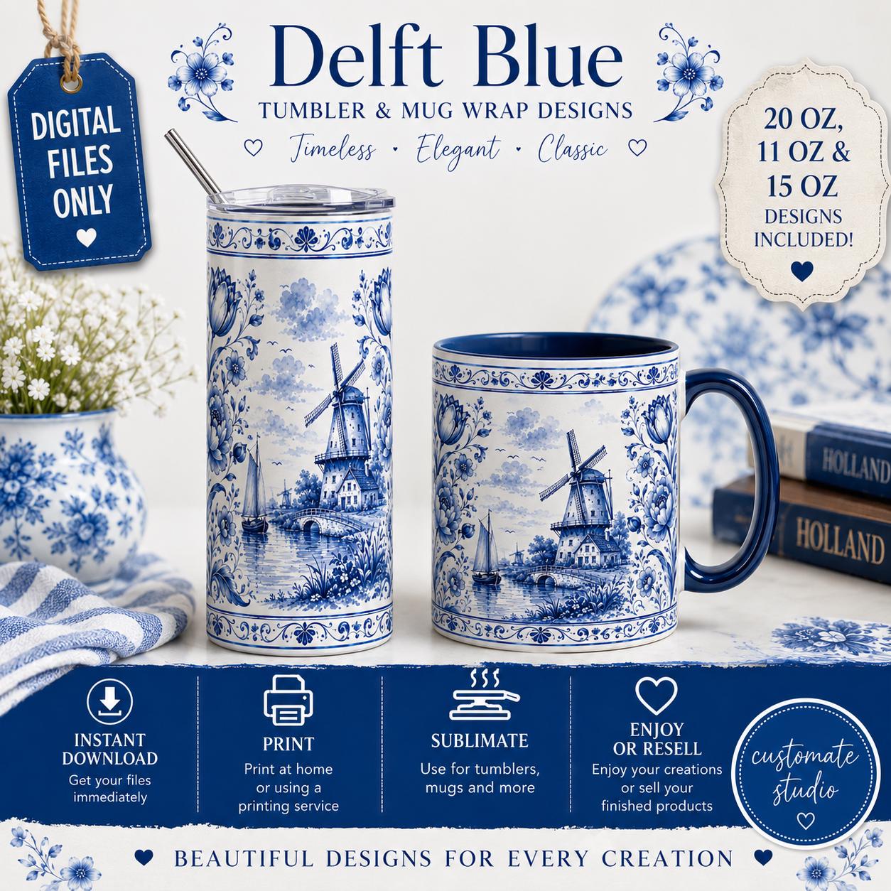 Delft blue mug - Etsy 日本