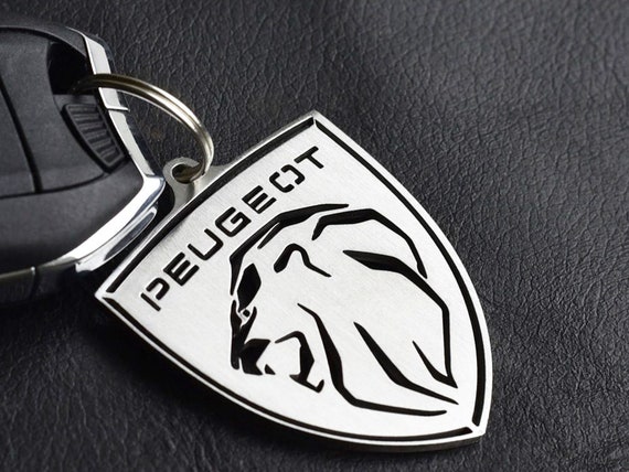 Schlüsselanhänger für PEUGEOT mit NEW Lion Emblem Schlüsselanhänger Stahl  Auto Deko Deko Aufkleber Custom Zubehör - .de