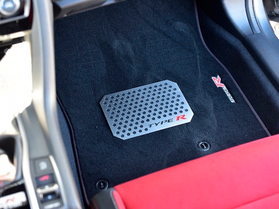 Honda Civic X IX VIII Type R FL5 FK8 FK2 FN2 FD2 EP3 EK9 Floor Mat Cover  1pc Steel Plate Interior Trim Kit Accessories Tuning Mugen 