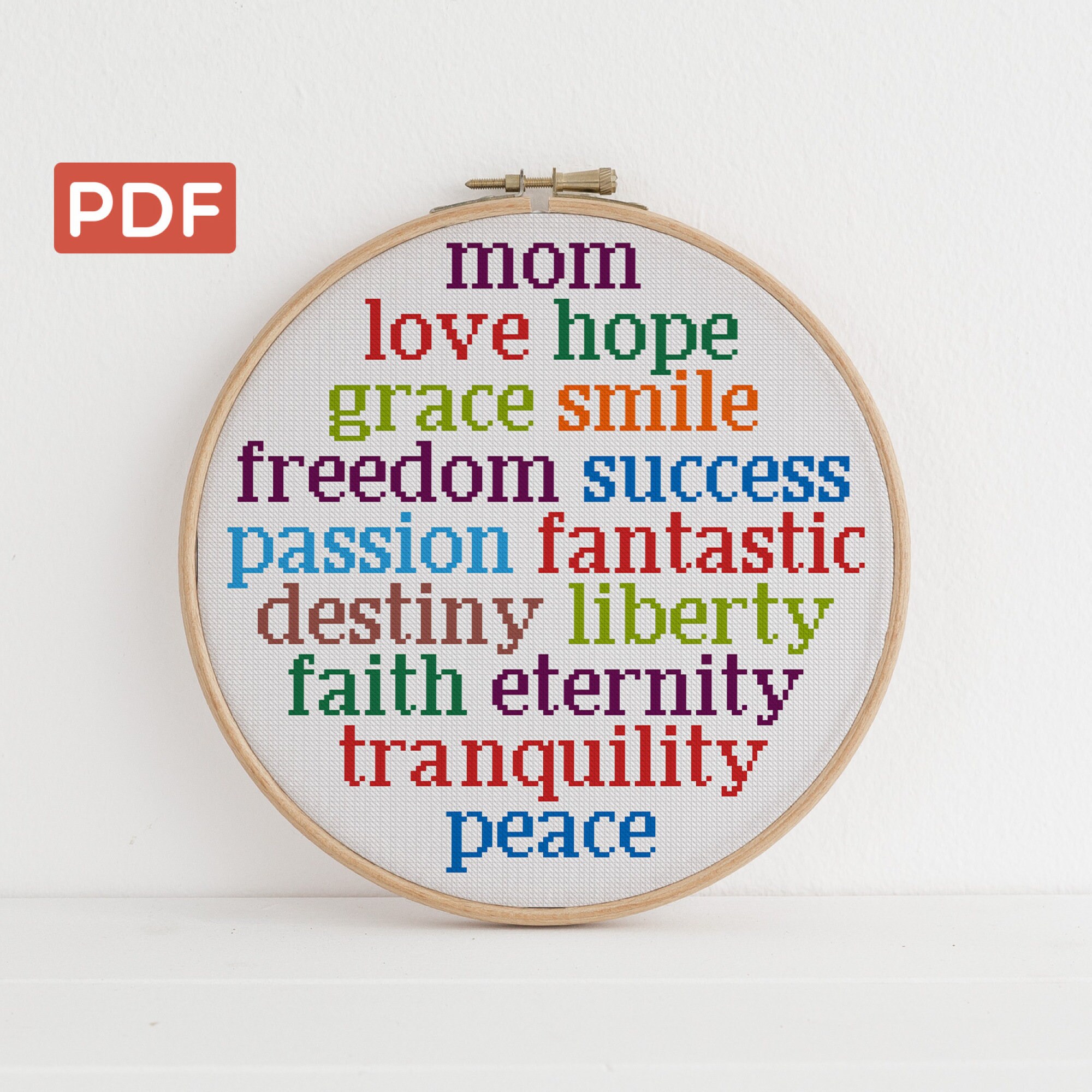 Words Cross Stitch Pattern PDF. Quote Wall Art. Simple Cross | Etsy