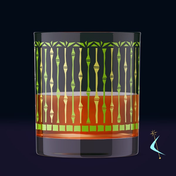 Retro Bamboo Forest cocktail glass
