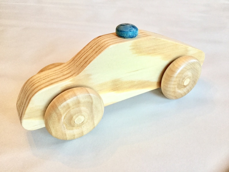 Custom wood toy Car optional Police Car version image 2