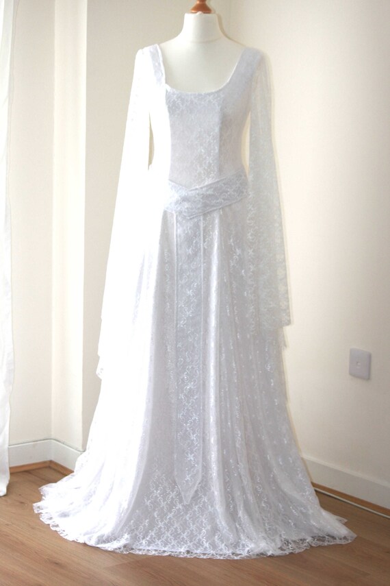Lord Od The Rings Galadriel White Mirror Dress Lord Of The Etsy