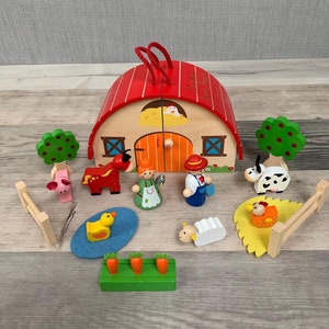 Personalised farm house wooden toys wooden play set personalised toys image 1