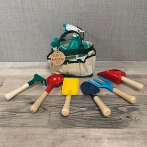 Personalised Children&#39;s Gardening Set - Wooden Garden Tools - Christmas Gifts
