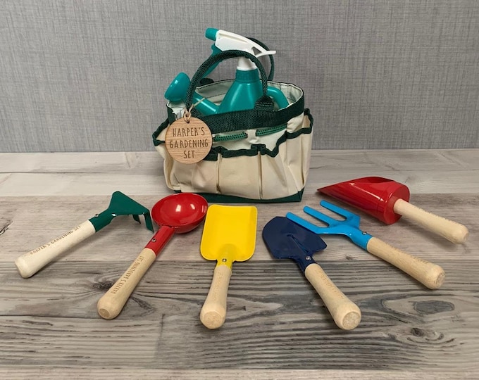 Personalised Children's Gardening Set Wooden Garden Etsy UK