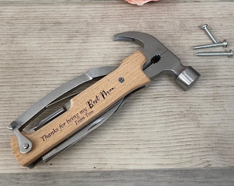 Personalised Multi Tool Hammer Multitool Hand Tools Gift Wedding Gift DIY Gift Groomsman Best Man Gift Handyman