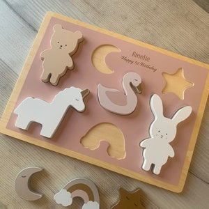 Unicorn Wooden Personalised Puzzle Toddler Gifts Wooden Toys Children's Toys image 2