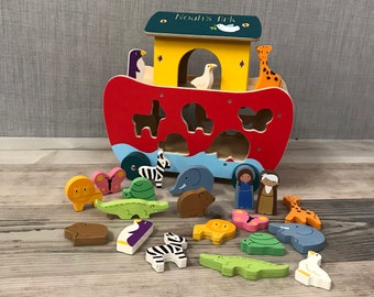 Personalised Noah’s Ark shape sorter - Wooden Toys - Birthday Gift - Christmas Toy - Christening Gift