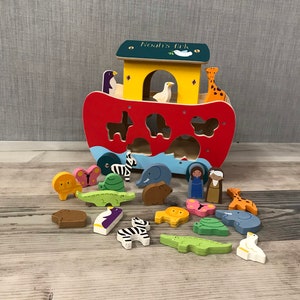 Personalised Noah’s Ark shape sorter - Wooden Toys - Birthday Gift - Christmas Toy - Christening Gift