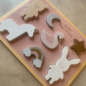 Unicorn Wooden Personalised Puzzle Toddler Gifts Wooden Toys Children's Toys image 8