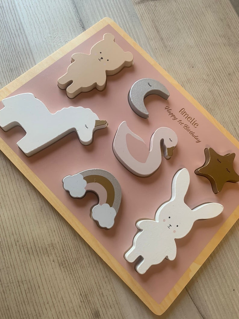 Unicorn Wooden Personalised Puzzle Toddler Gifts Wooden Toys Children's Toys image 8