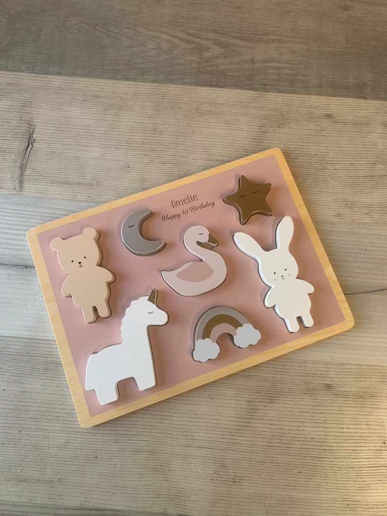 Unicorn Wooden Personalised Puzzle Toddler Gifts Wooden Toys Children's Toys image 4