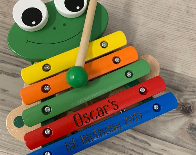 Personalised Wooden Frog Xylophone Xylophone Toy Wooden Etsy