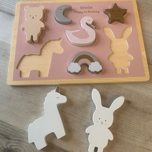 Unicorn Wooden Personalised Puzzle Toddler Gifts Wooden Toys Children's Toys image 5