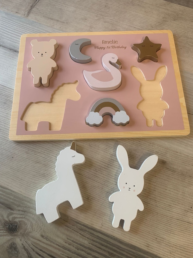 Unicorn Wooden Personalised Puzzle Toddler Gifts Wooden Toys Children's Toys image 5