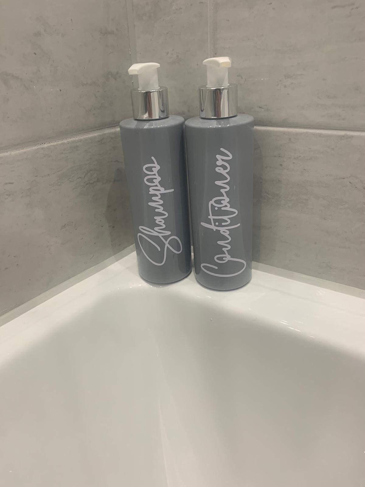 Body Wash x10 Ten Personalised bathroom pump bottles shampoo conditioner 
