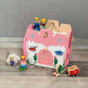 Maison de jeux sous-marine en bois personnalisée Jouets en bois pour enfants Magical Kingdom Pretend Play image 1