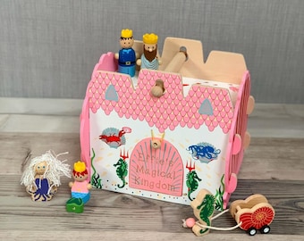 Personalised Wooden Underwater Themed Playhouse - Children's Wooden Toys - Magical Kingdom - Pretend Play