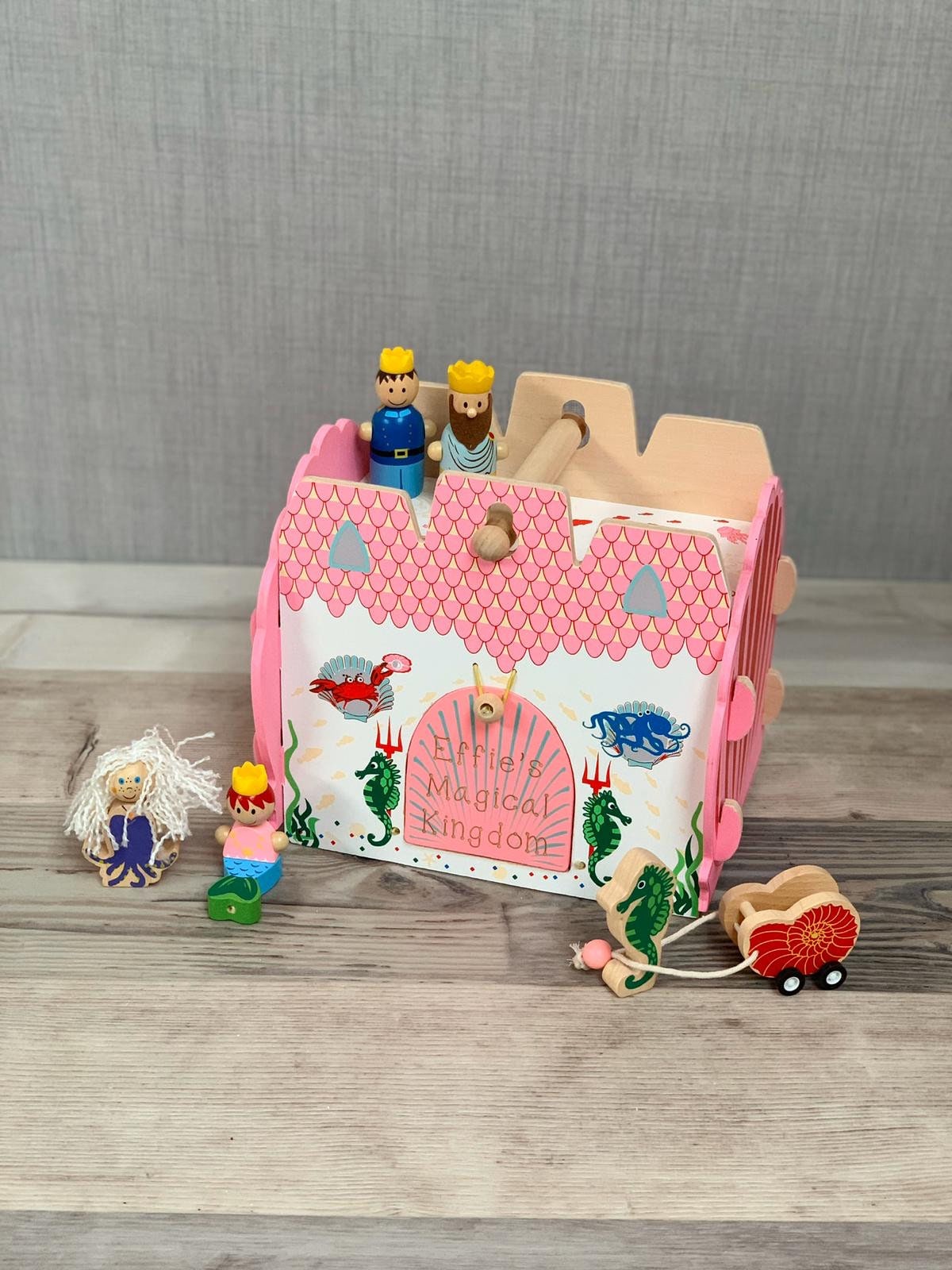Casa de juegos temática submarina de madera personalizada - Juguetes de madera para niños - Magical Kingdom - Juego de simulación