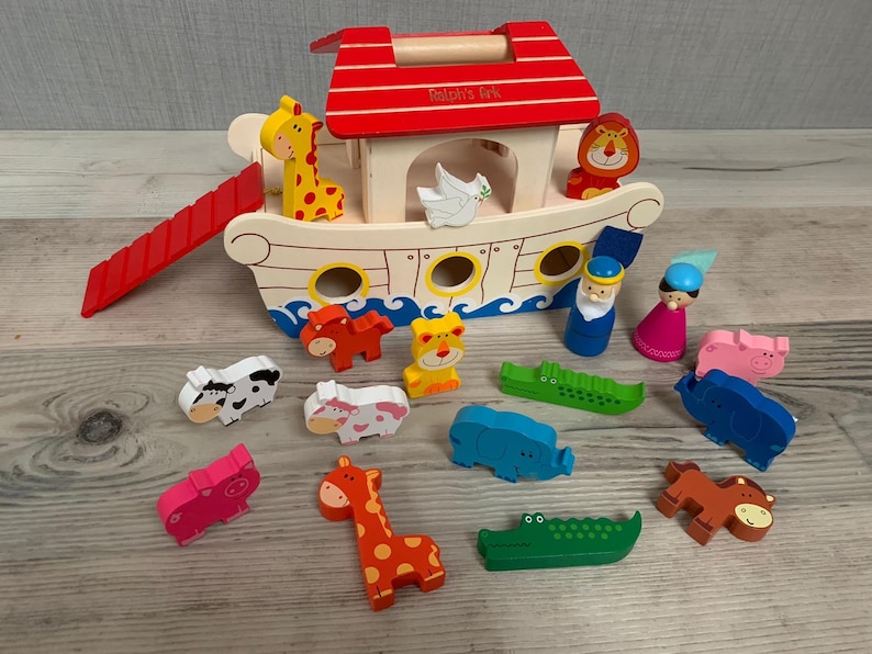 personalised noah's ark wooden toy