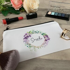 Orchid Range Personalised Make up Bag - Bridesmaid Gift - Wedding Thank You Gift - Floral Make Up Bag - Bridal