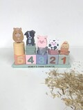 Personalized Farm Animal Stacking Toy: Wooden Toddler Counting Game