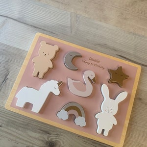 Unicorn Wooden Personalised Puzzle Toddler Gifts Wooden Toys Children's Toys image 7