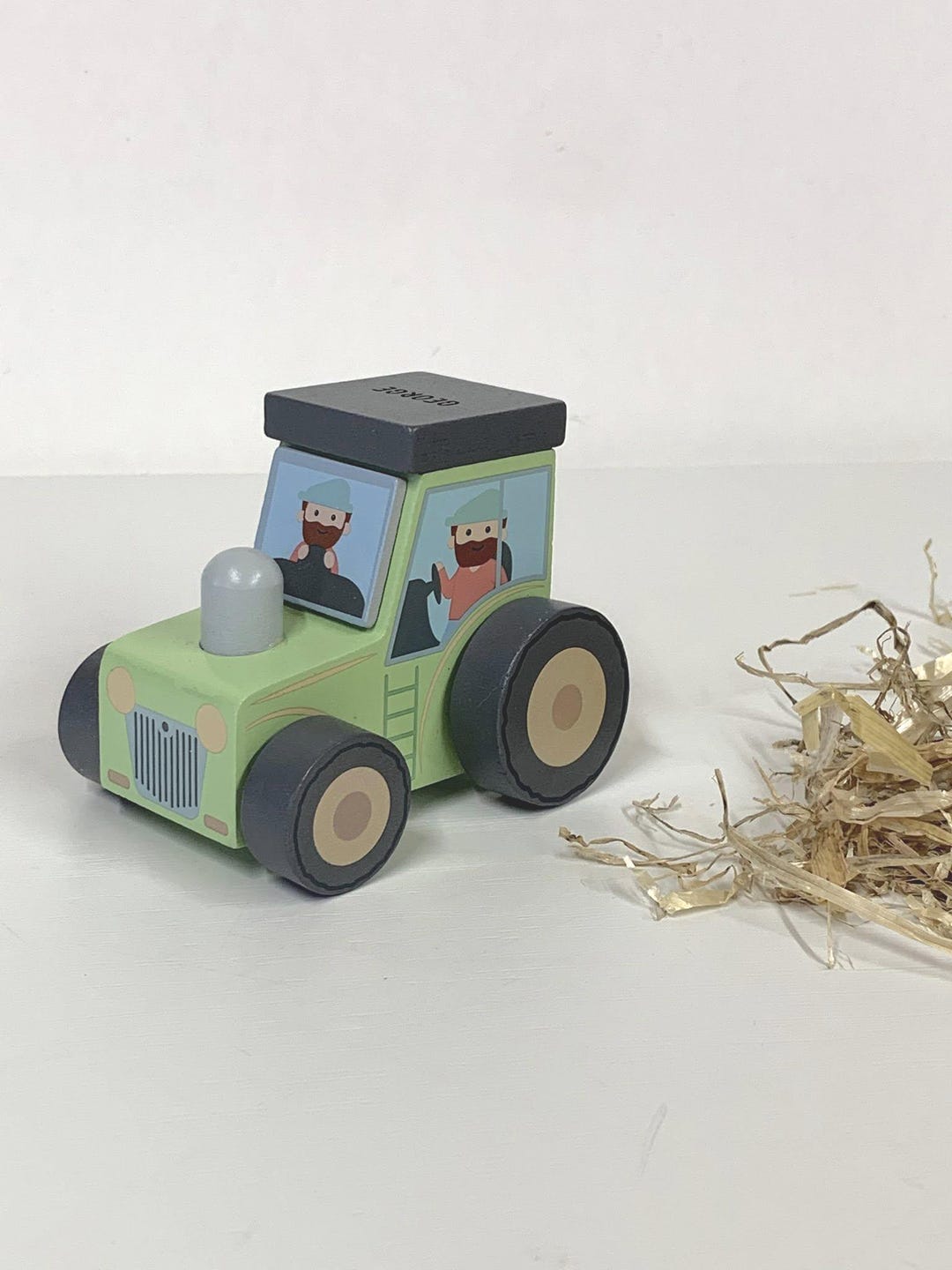 Personalized Wooden Farm Tractor Toy: Green FSC Certified, Christening ...