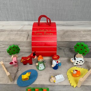 Personalised farm house wooden toys wooden play set personalised toys image 4