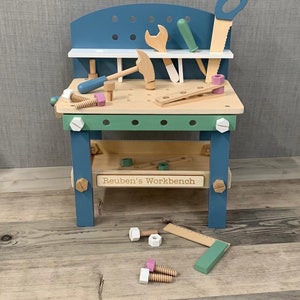 Personalised Unisex Workbench with 21-piece Accessories Set Unisex Toys Construction Toys Toolkit Toddler Toys Easter Gift image 8