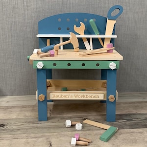 Personalised Unisex Workbench with 21-piece Accessories Set - Unisex Toys - Construction Toys - Toolkit - Toddler Toys - Easter Gift