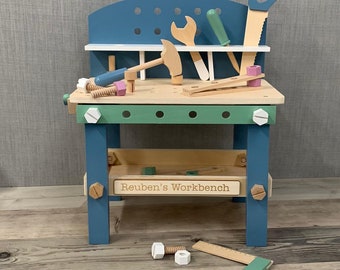Personalised Unisex Workbench with 21-piece Accessories Set - Unisex Toys - Construction Toys - Toolkit - Toddler Toys - Easter Gift