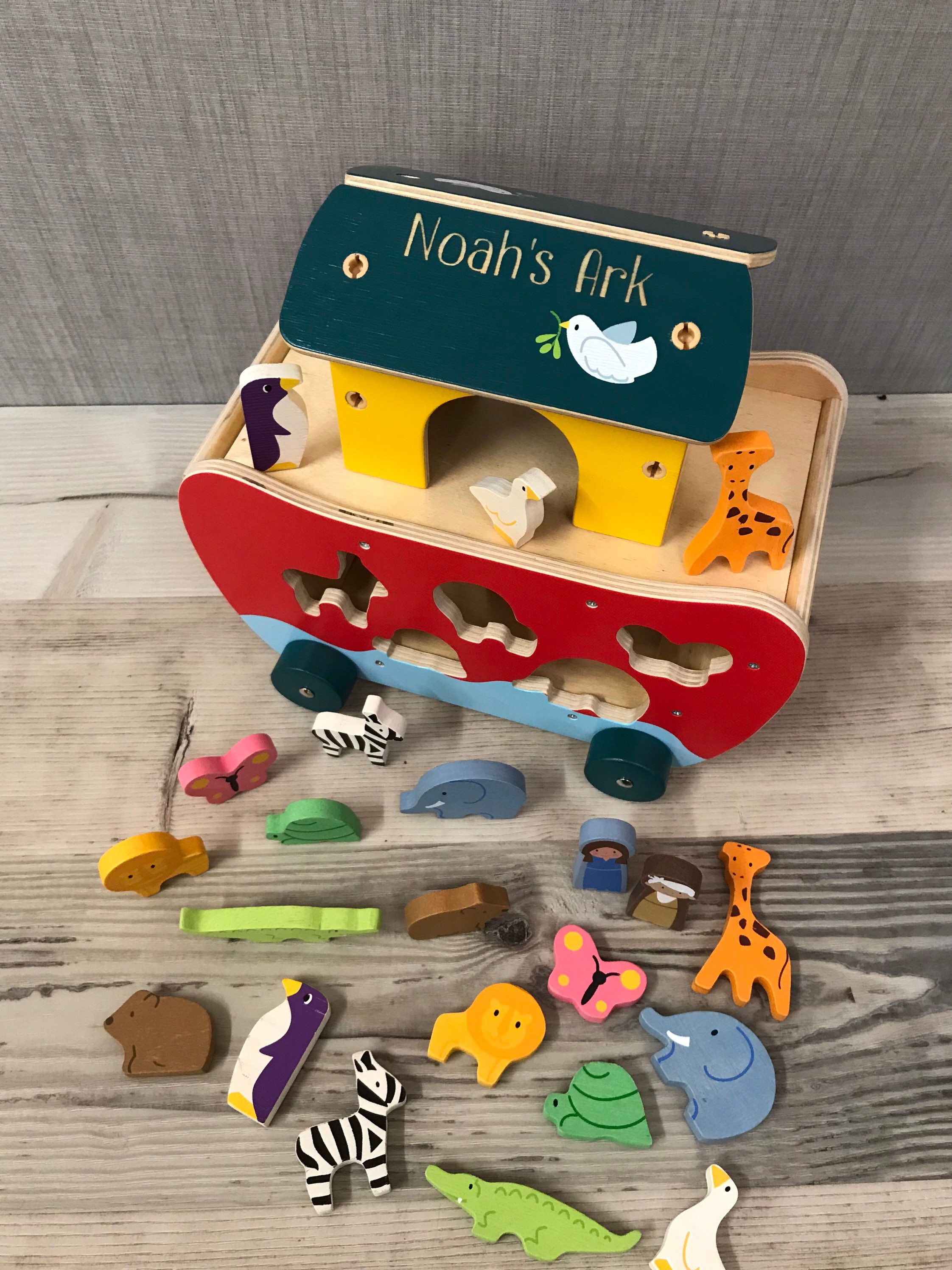 Personalised Noahs Ark Shape Sorter Wooden Toys Birthday - Etsy