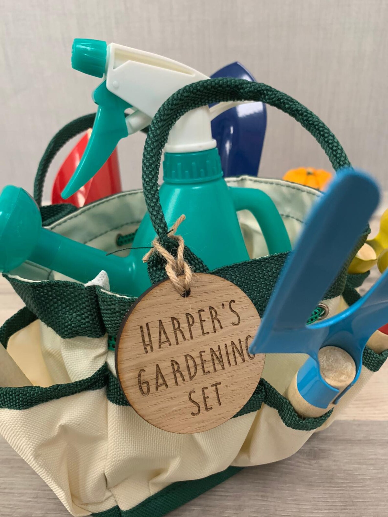 Personalised Children's Gardening Set Wooden Garden Tools Christmas