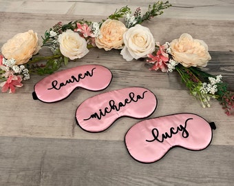 Silk personalised sleep mask - eye mask - wedding gift - bridesmaid gift - team bride - hen party - wedding sleep mask
