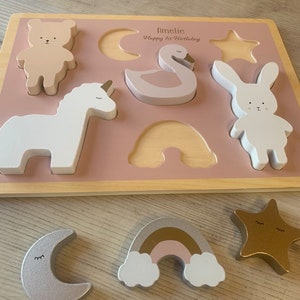 Unicorn Wooden Personalised Puzzle Toddler Gifts Wooden Toys Children's Toys image 10