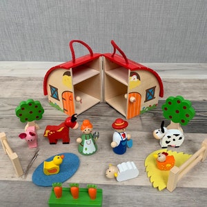 Personalised farm house wooden toys wooden play set personalised toys image 2