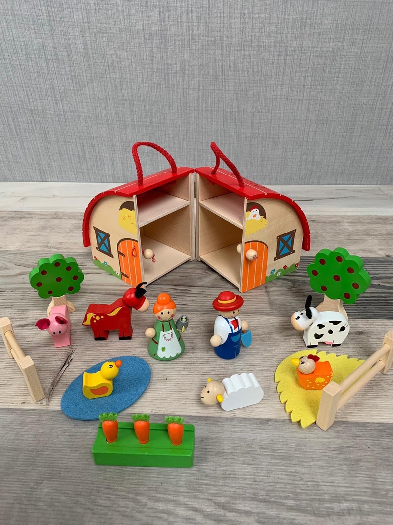 Personalised farm house wooden toys wooden play set personalised toys image 2