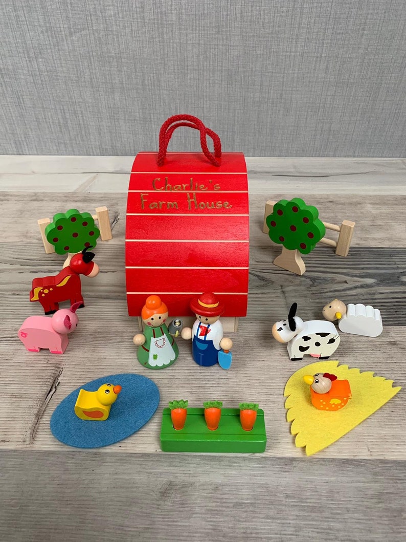 Personalised farm house wooden toys wooden play set personalised toys image 10