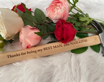 Personalised Wooden Hammer - Best Man Gift - Nailed It - 8oz Professional Hammer - Father’s Day - Gifts for him, Dad, Daddy, Grandad Gift